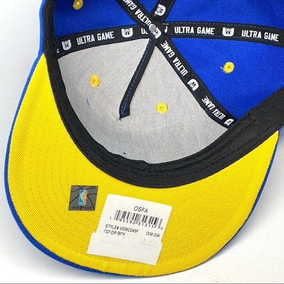 Ultra Game Men’s NBA Golden State Warriors Adjustable Basketball Hat Blue New - Picture 10 of 14